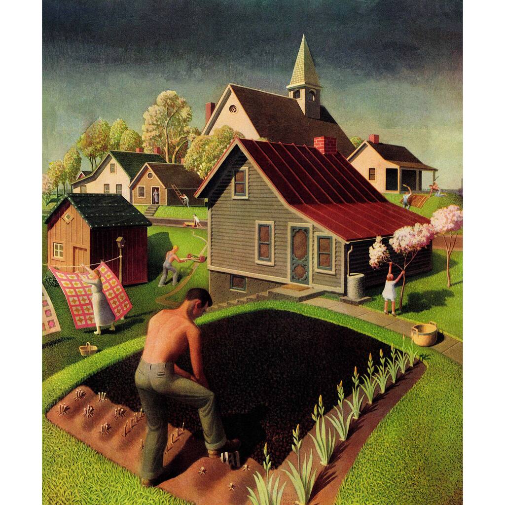 Marmont Hill - Spring 1942 by Grant Wood Painting Print on Canvas