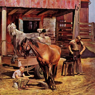 Marmont Hill - Blacksmith by John Falter Painting Print on Canvas