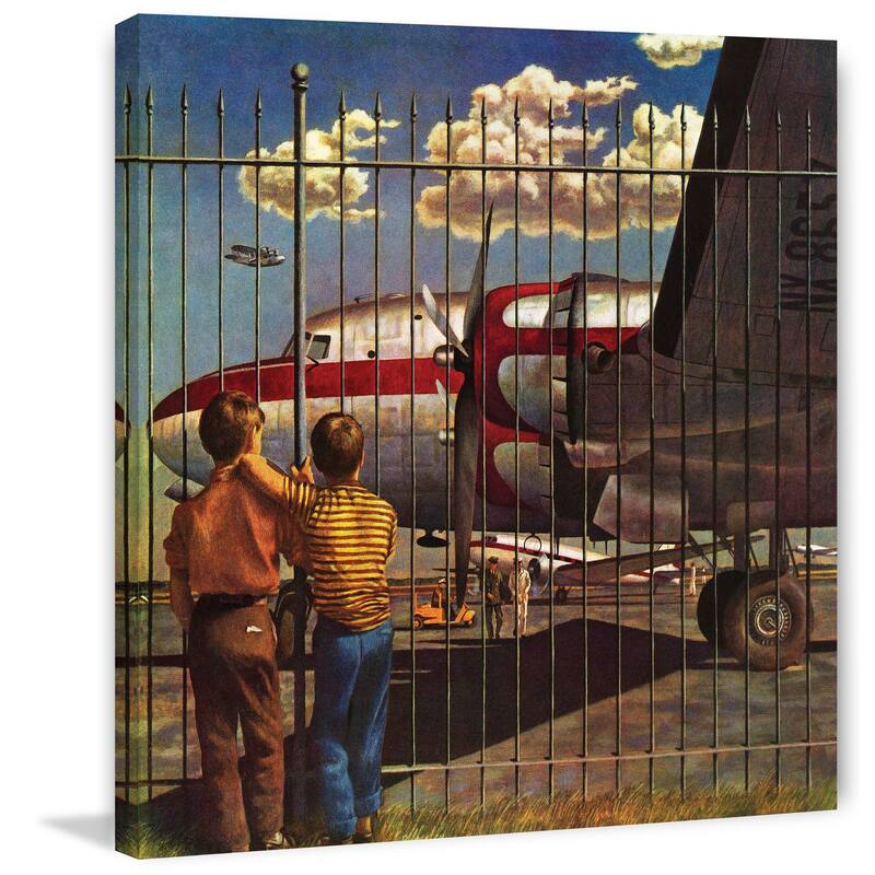 Marmont Hill - Boys at Airport by John Atherton Painting Print on Canvas - Multi-Color