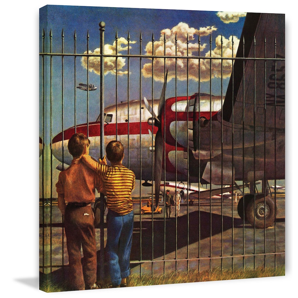 Marmont Hill - Boys at Airport by John Atherton Painting Print on Canvas - Multi-Color