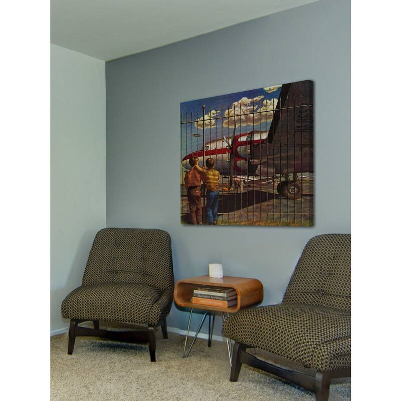 Marmont Hill - Boys at Airport by John Atherton Painting Print on Canvas - Multi-Color