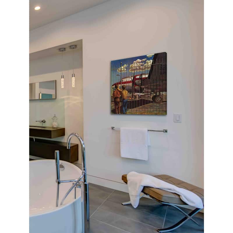 Marmont Hill - Boys at Airport by John Atherton Painting Print on Canvas - Multi-Color