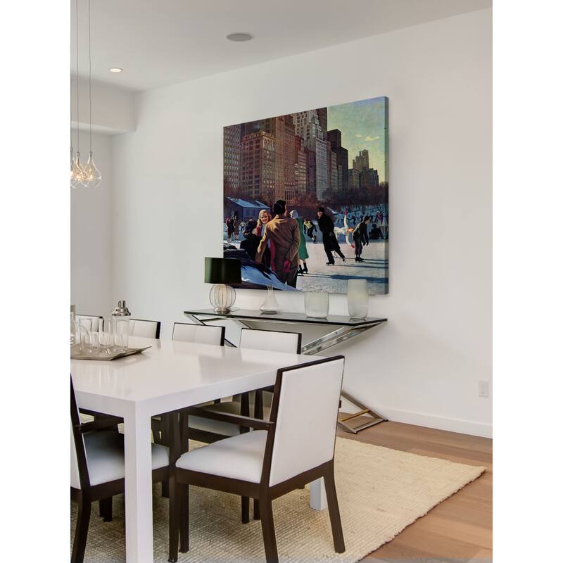 Marmont Hill - Skaters in Central Park by John Falter Painting Print on Canvas - Multi-Color