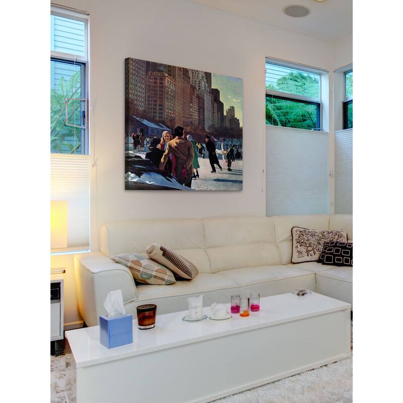Marmont Hill - Skaters in Central Park by John Falter Painting Print on Canvas - Multi-Color