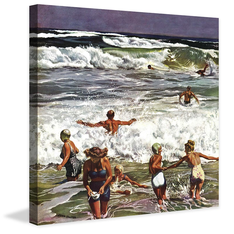 Marmont Hill - Surf Swimming by John Falter Painting Print on Canvas