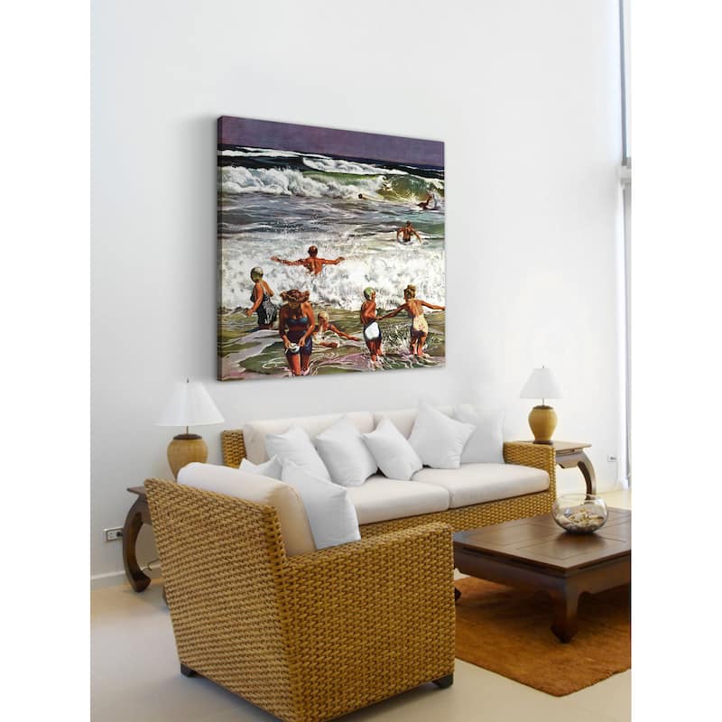 Marmont Hill - Surf Swimming by John Falter Painting Print on Canvas
