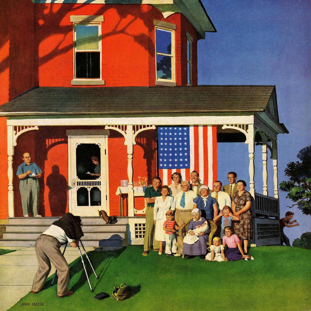 Marmont Hill - Family Portrait on the Fourth by John Falter Painting Print on Canva