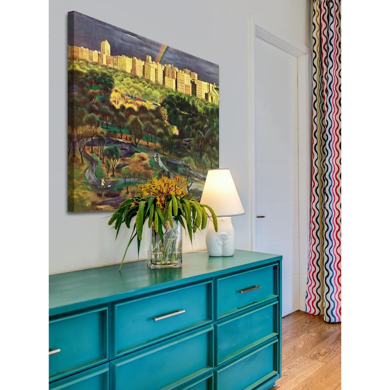 Marmont Hill - Central Park Rainbow by John Falter Painting Print on Canvas