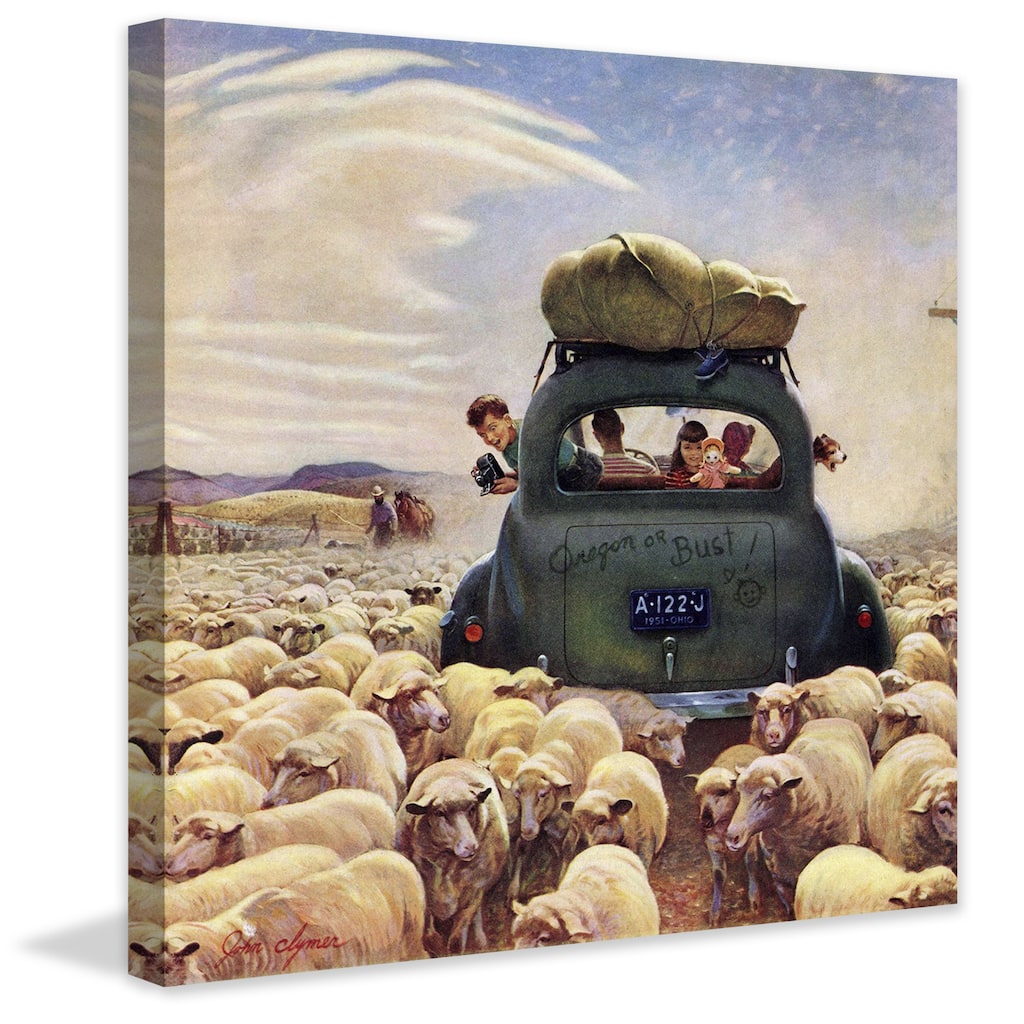 Marmont Hill - Oregon or Bust by John Clymer Painting Print on Canvas - Multi-Color
