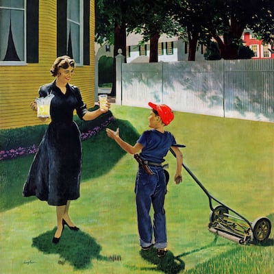 Marmont Hill - Lemonade for the Lawnboy by George Hughes Painting Print on Canvas