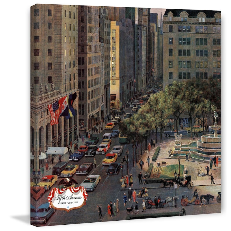 Marmont Hill - Fifth Avenue by John Falter Painting Print on Canvas - Multi-Color