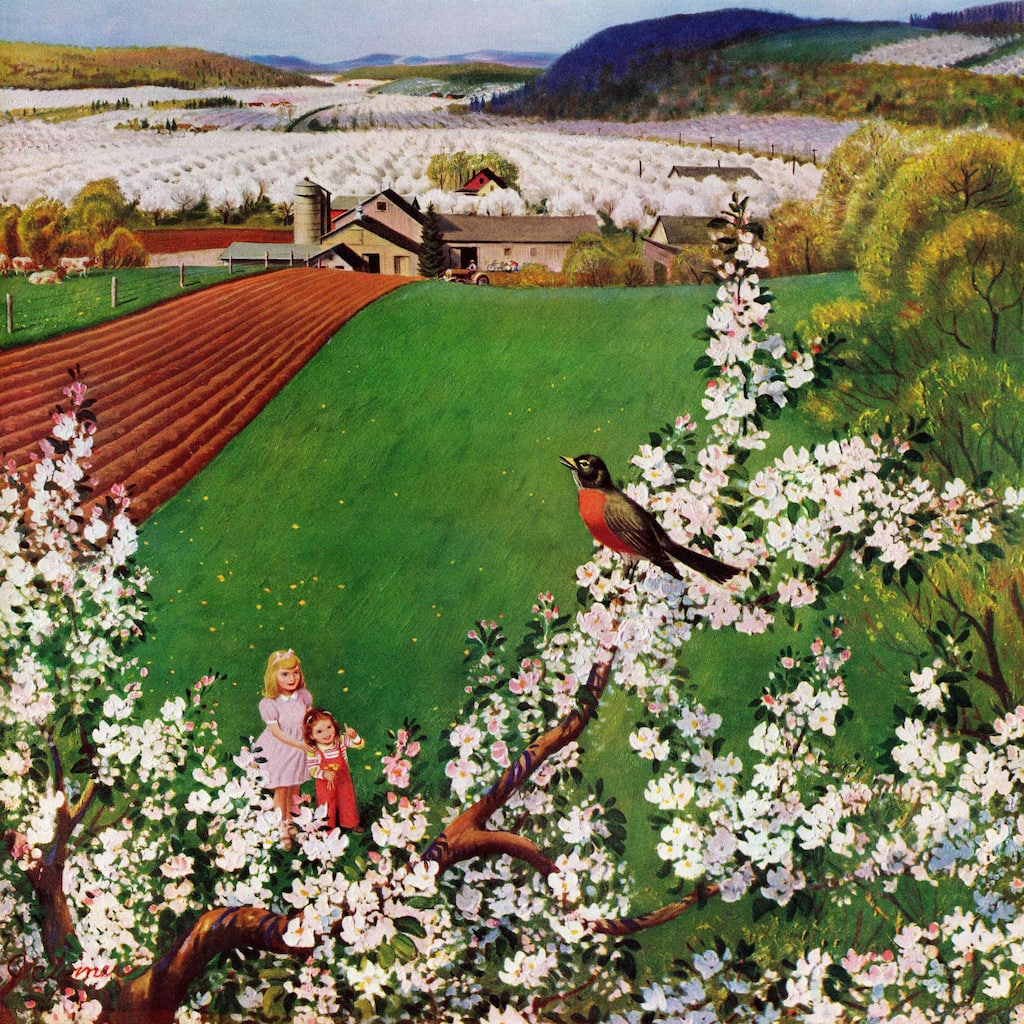 Marmont Hill - Harbinger of Spring by John Clymer Painting Print on Canvas - Multi-Color