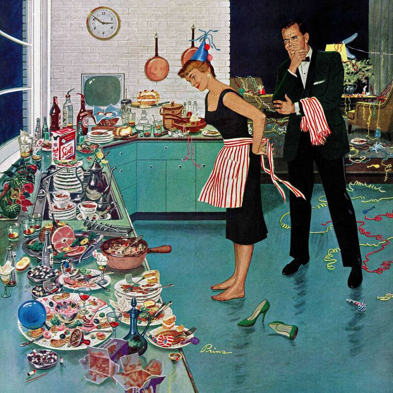 Marmont Hill - After Party Clean-up by Ben Kimberly Prins Painting Print on Canvas - Multi-Color