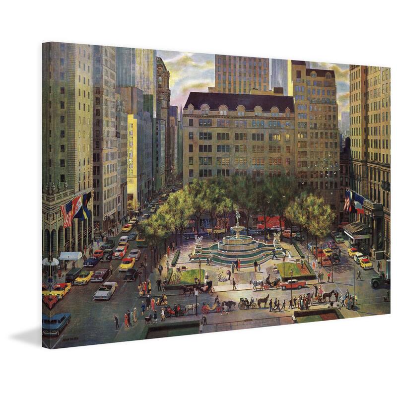 Marmont Hill - Fifth Avenue 2 by John Falter Painting Print on Canvas - Multi-Color