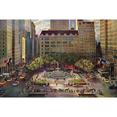 Marmont Hill - Fifth Avenue 2 by John Falter Painting Print on Canvas - Multi-Color