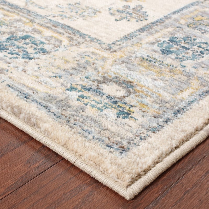 Style Haven Strete Faded Traditional Ivory/ Blue Rug