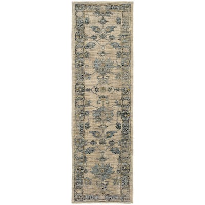 Style Haven Strete Faded Traditional Ivory/ Blue Rug