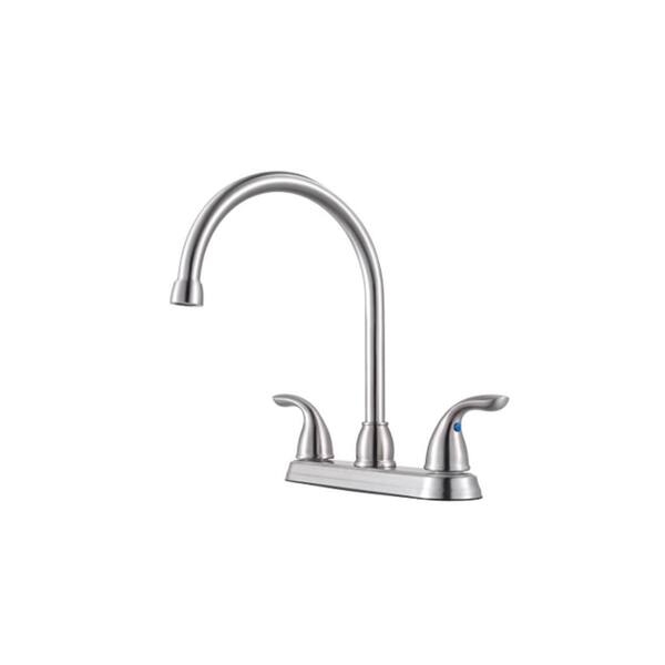 Pfister Pfirst Series Stainless Steel Kitchen Faucet With Pull-Out Sprayer – Single Handle, Mid Arc, 1 Or 3-Hole Setup
