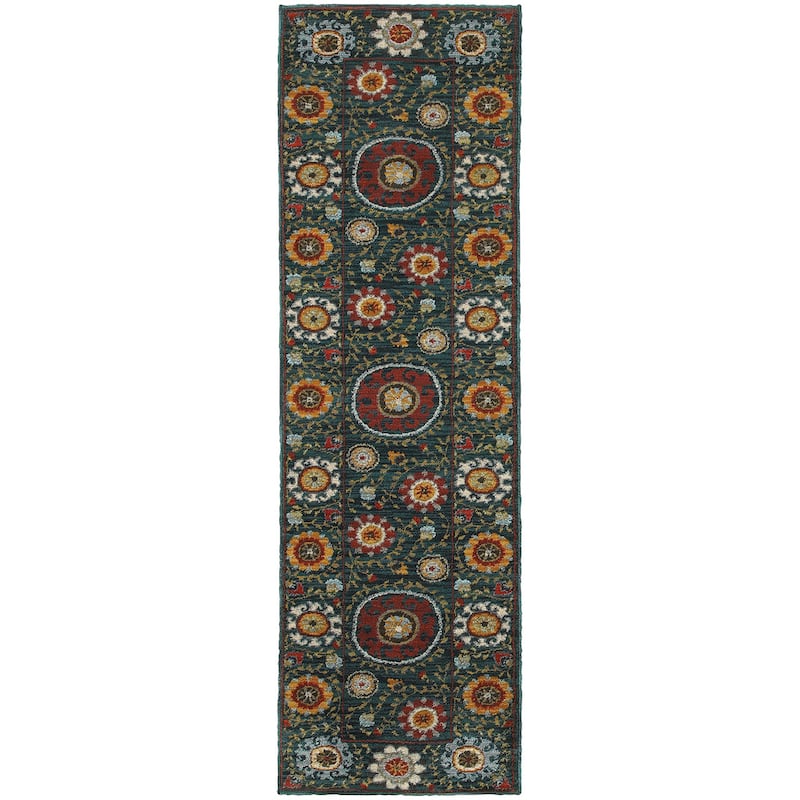 Style Haven Sierra Primative Floral Medallion Area Rug