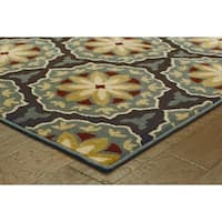 Shop Overscale Floral Shag Beige/ Midnight Rug - 9'10 x 12'10 - On Sale