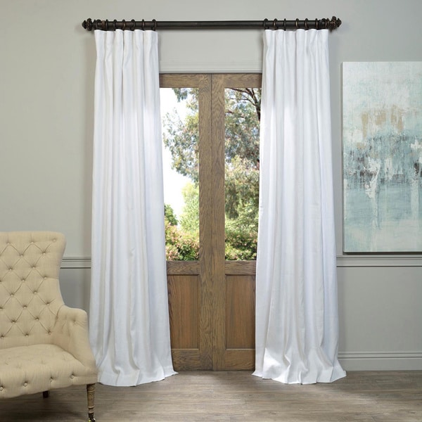 Exclusive Fabrics Linen 108-inch Curtain Panel - Free ...