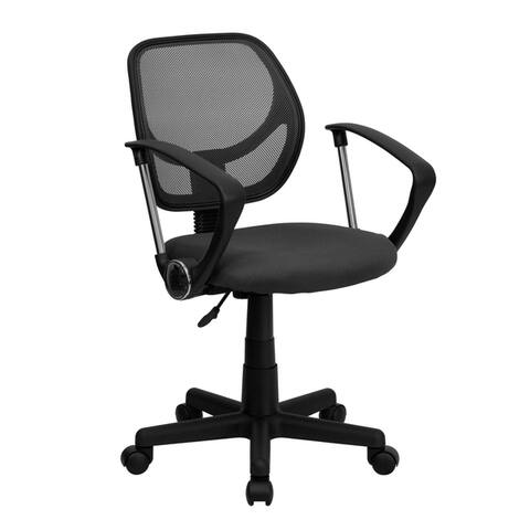 Low Back Mesh Swivel Task Office Chair with Curved Square Back and Arms