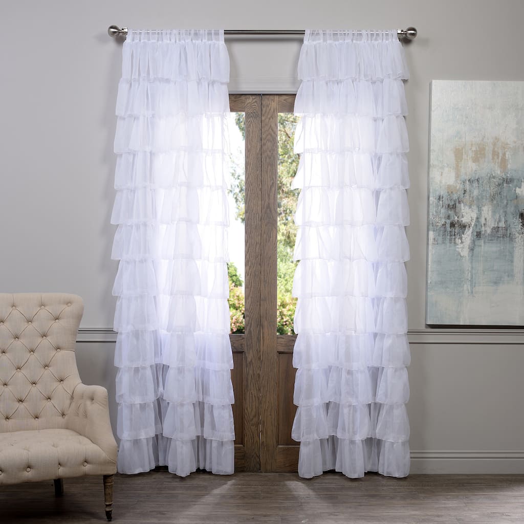 Exclusive Fabrics Amelia Layered Ruffle Sheer Curtain (1 Panel)