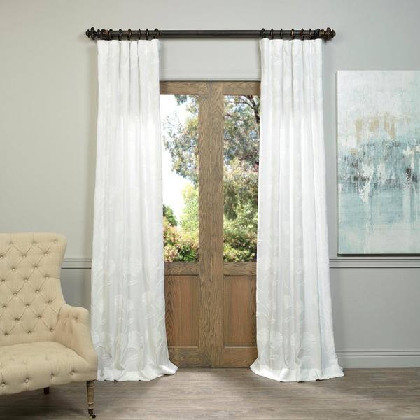 Shop Overstock Exclusive Ginko Embroidered Faux Linen Sheer