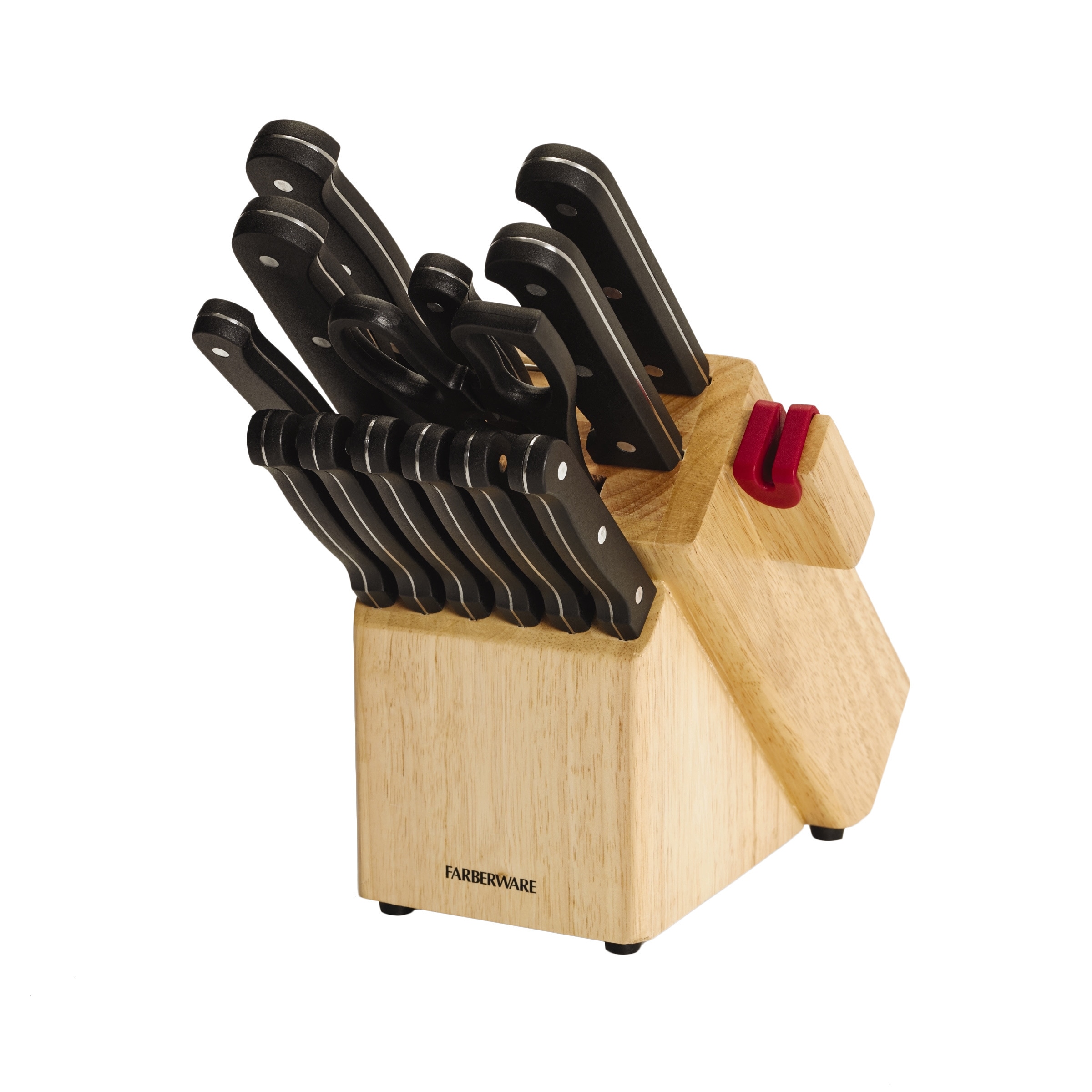 Farberware 14 Piece Edge Keeper Knife Set With Built In Sharpener Overstock 10587655