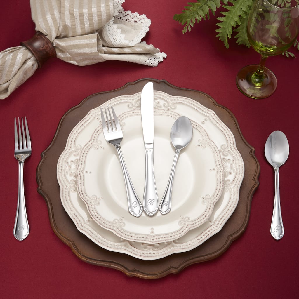 RiverRidge Royalty Pattern 46-piece Monogrammed Flatware