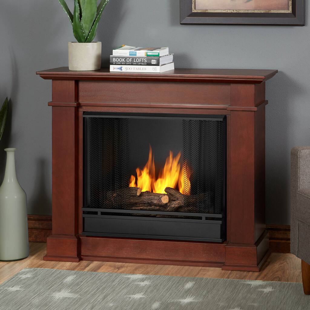 Devin Compact Gel Fuel Fireplace Dk Espresso b Real Flame