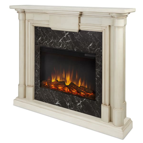 Shop Real Flame Maxwell Whitewash Electric Fireplace Free