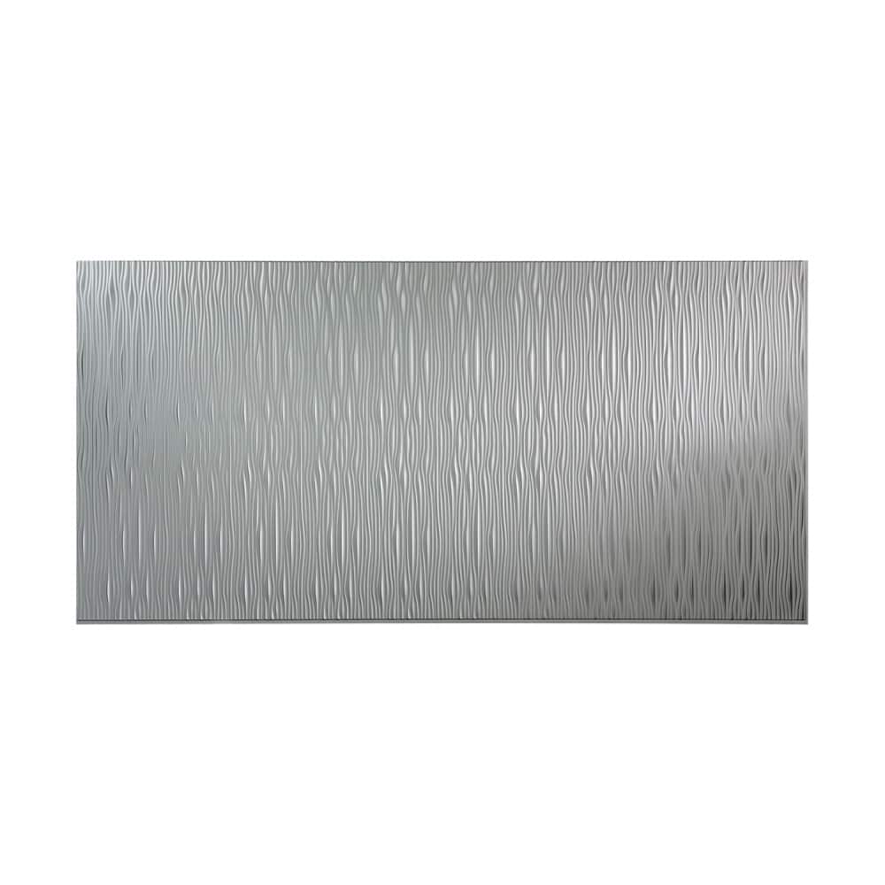 FASÄDE Waves Vertical 4-foot x 8-foot PVC Wall Panel in Argent Silver