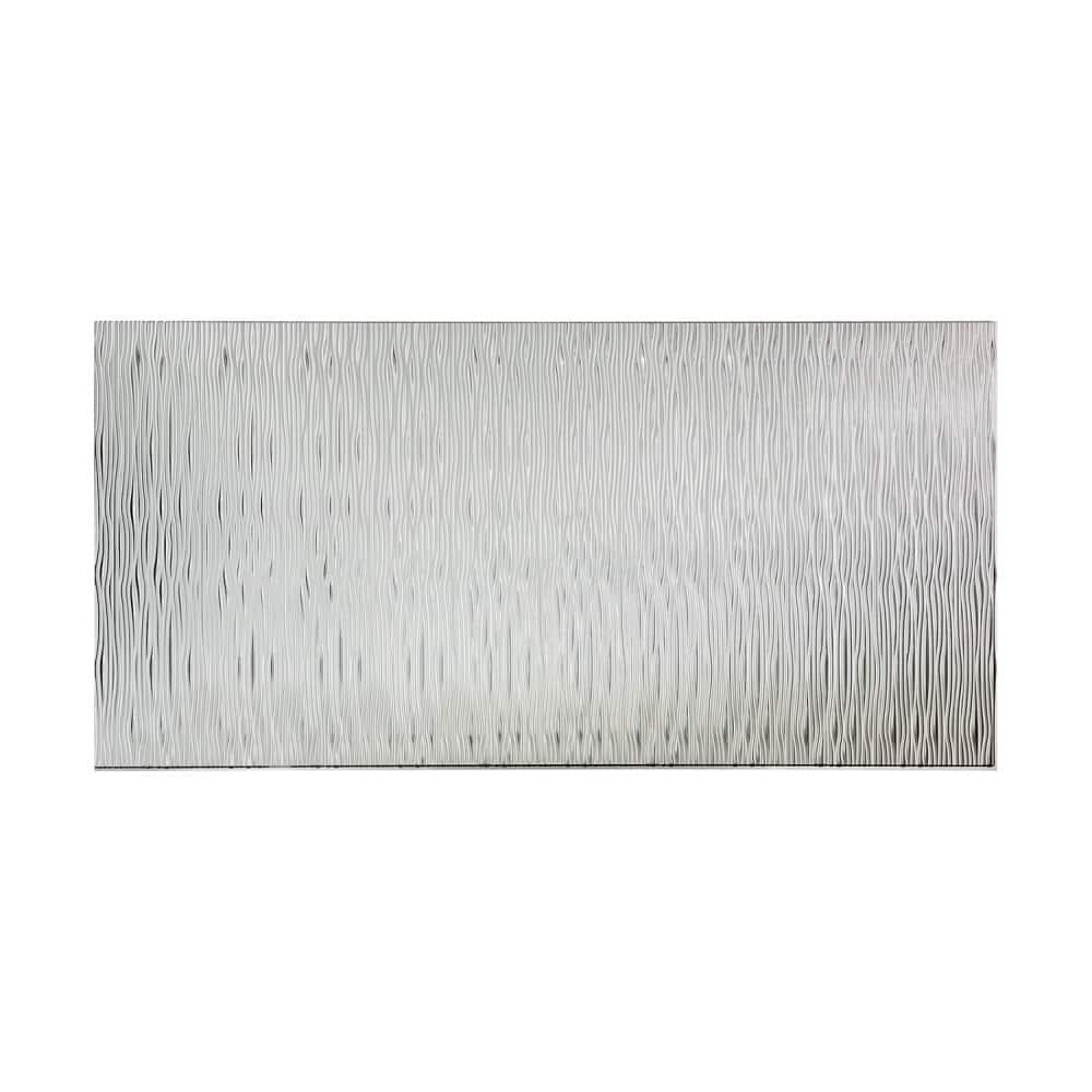 FASÄDE Waves Vertical 4-foot x 8-foot PVC Wall Panel in Brushed Aluminum