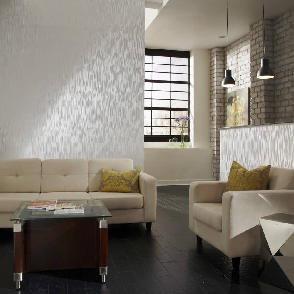 FASÄDE Waves Vertical 4-foot x 8-foot PVC Wall Panel in Gloss White