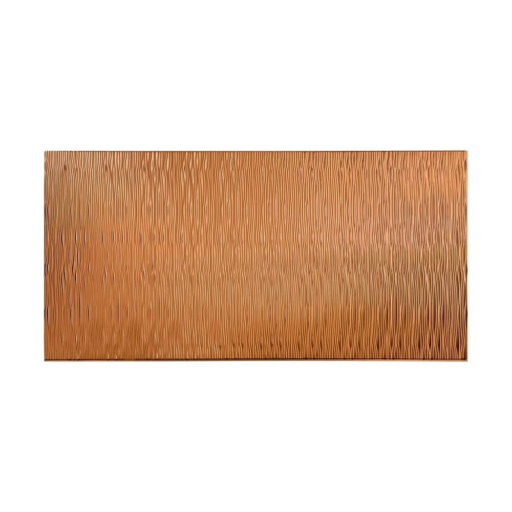 FASÄDE Waves Vertical 4-foot x 8-foot PVC Wall Panel in Polished Copper