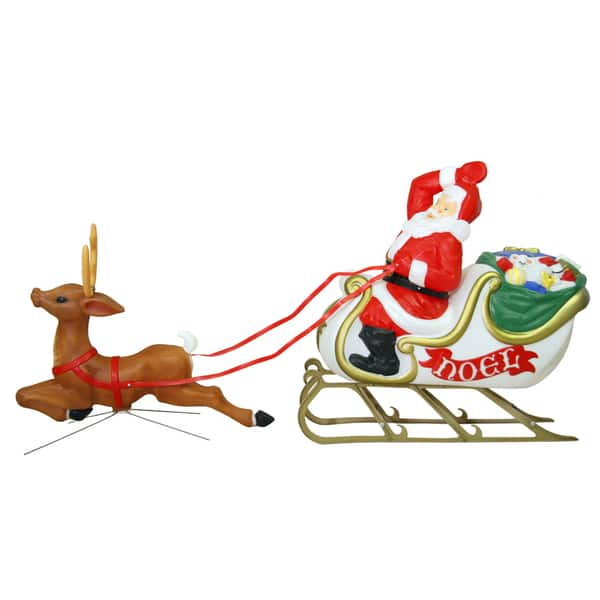 Shop Illuminated Santa Sleigh And Reindeer Figure Set Free