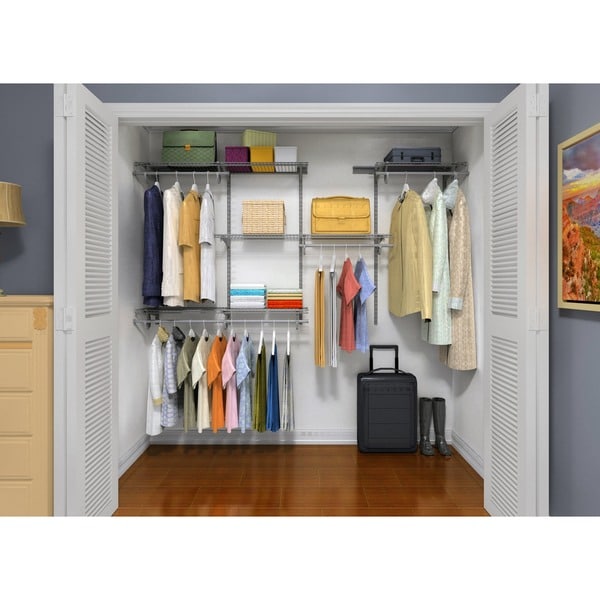 Shop ClosetMaid ShelfTrack 5ft to 8ft Closet Organizer Kit, Satin ...