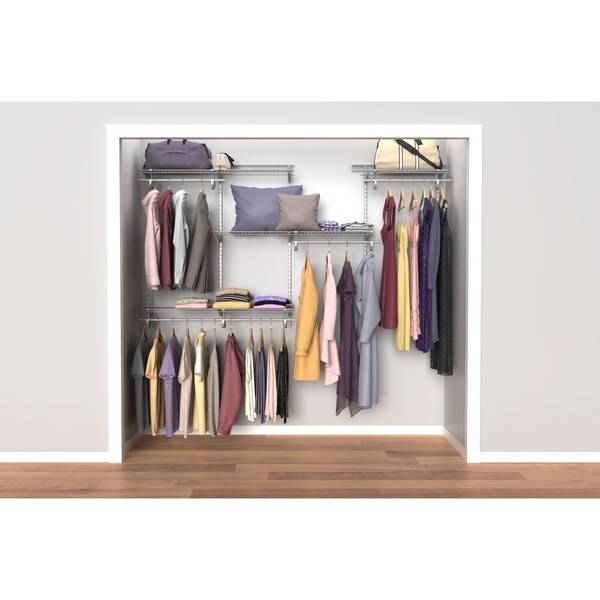 Shop ClosetMaid ShelfTrack 5ft to 8ft Closet Organizer Kit, White ...