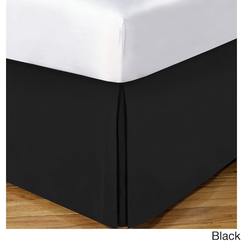Cotton Rich 200 Thread Count Tailored Bed Skirt with 14-inch Drop - Twin - Black