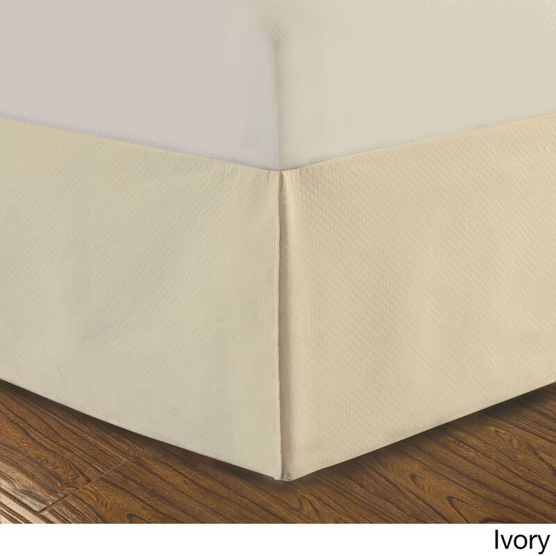 DreamSpace Diamond Matelasse Tailored 14-inch Bedskirt - Ivory - Twin