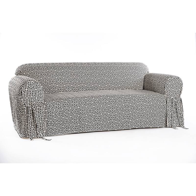 Geo Print Cotton 1-piece Sofa Slipcover