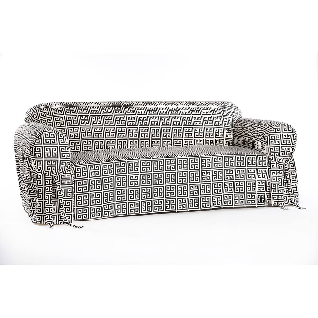 Geo Print Cotton 1-piece Sofa Slipcover