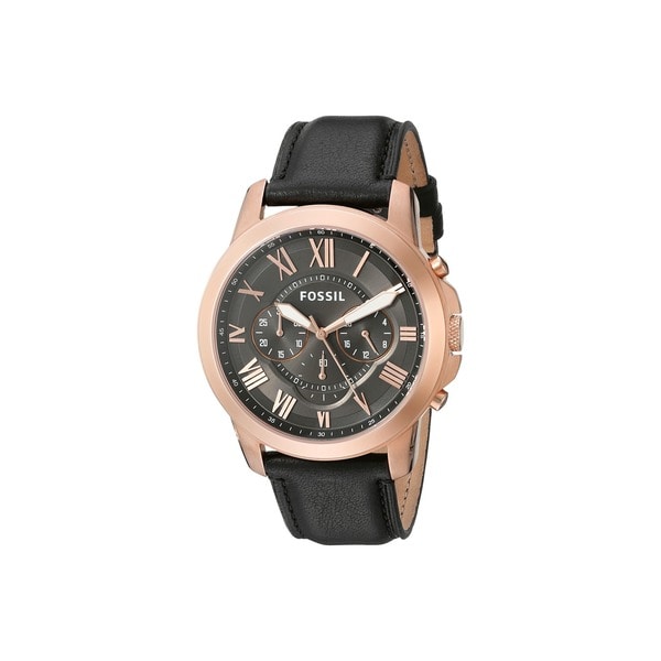grant chronograph black leather watch