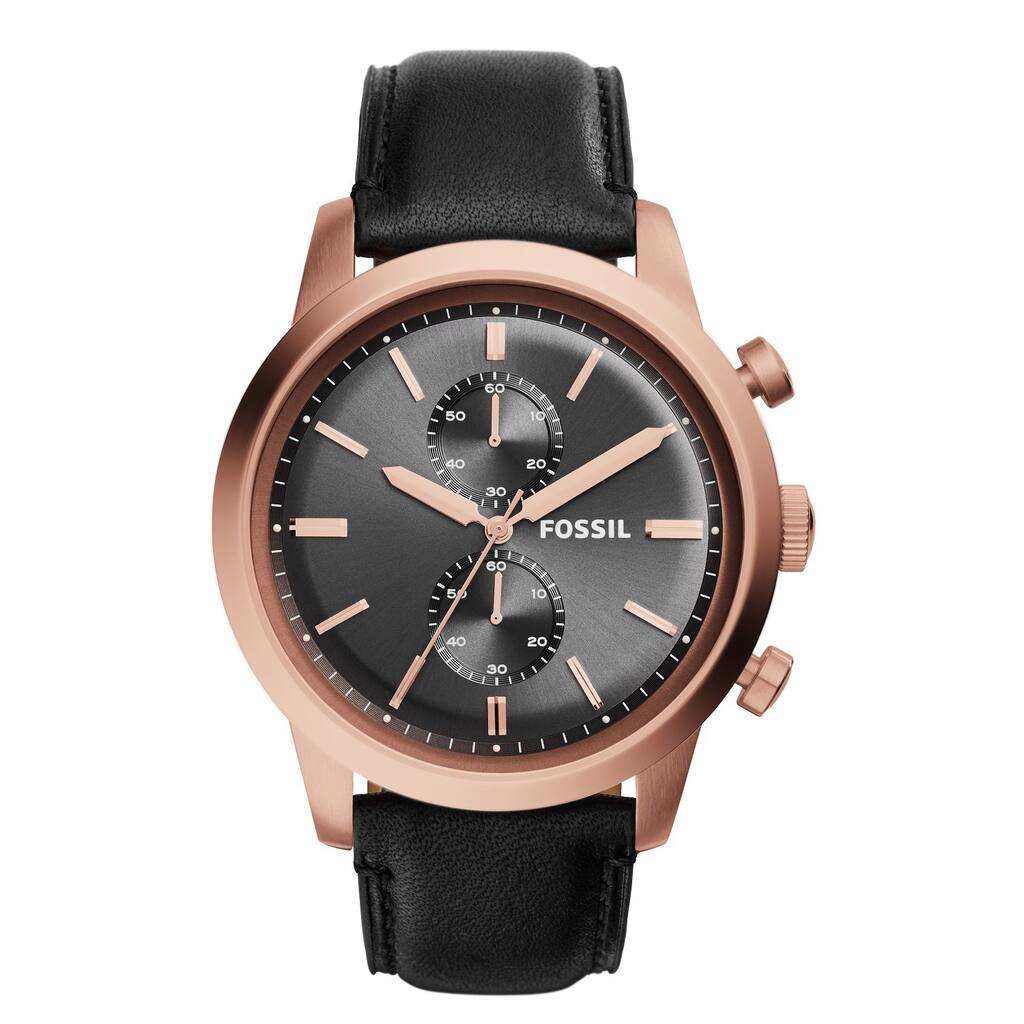 Fossil Men's FS5097 'Townsman' Chronograph Black Leather Watch