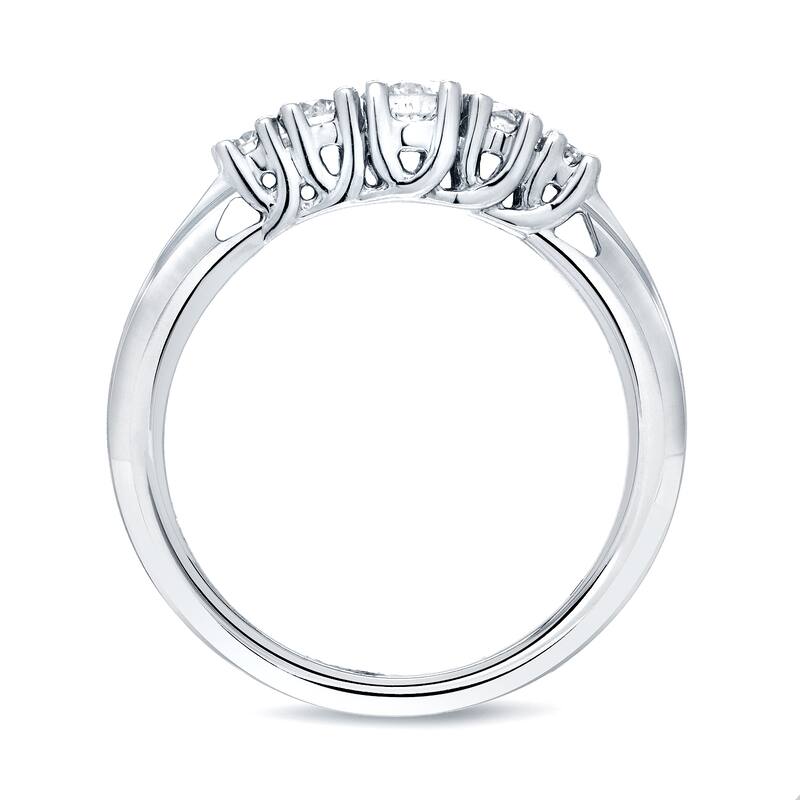 Auriya 5-Stone Round Diamond Wedding Band 1/2ct TDW 14k Gold