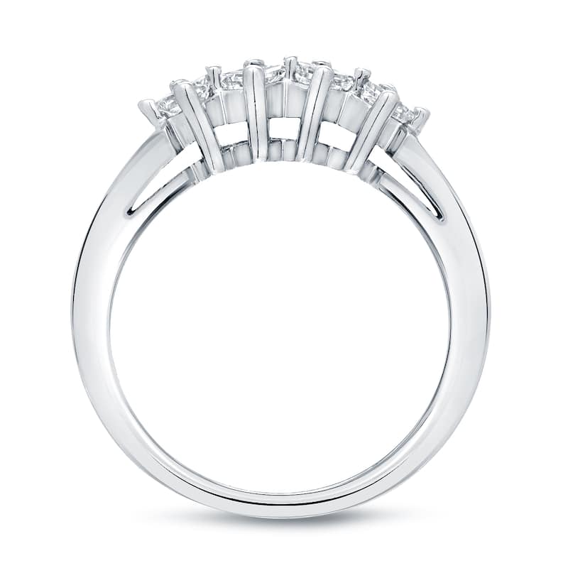 Auriya 14k Gold 1ctw Unique Princess-Cut Diamond Wedding Band