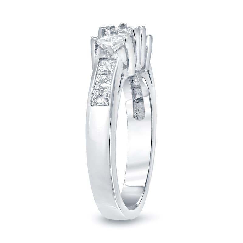 Auriya 14k Gold 1ctw Unique Princess-Cut Diamond Wedding Band