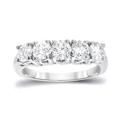 Auriya 14k Gold 1 1/2ctw 5-Stone Diamond Wedding Band