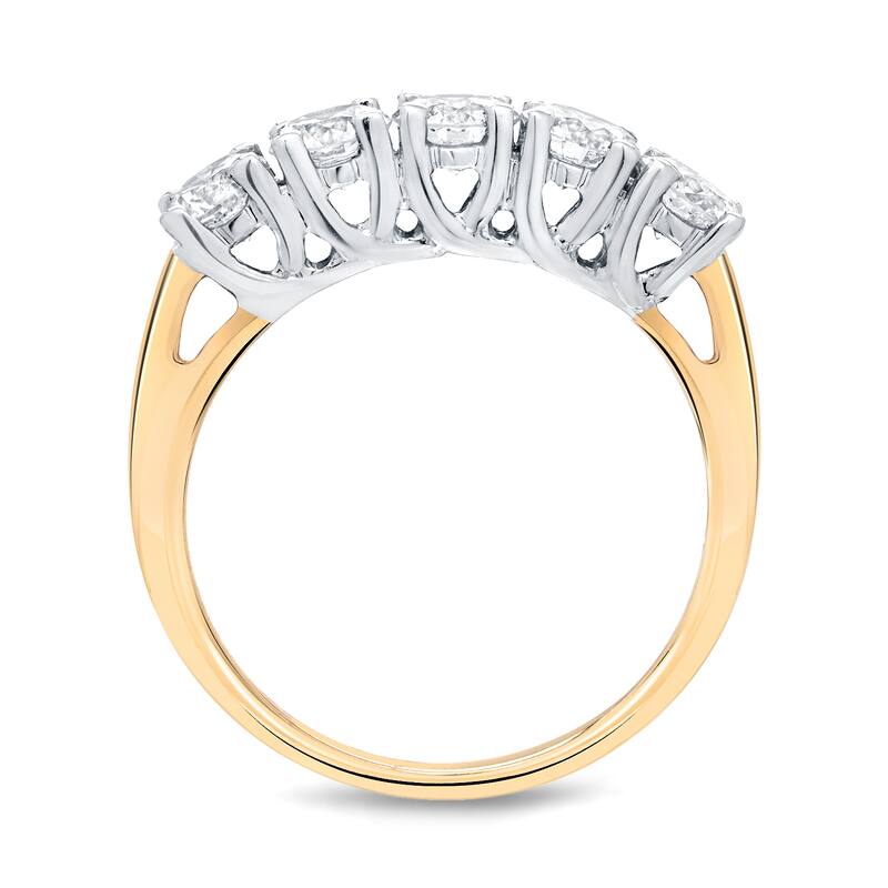Auriya 14k Gold 1 1/2ctw 5-Stone Diamond Wedding Band